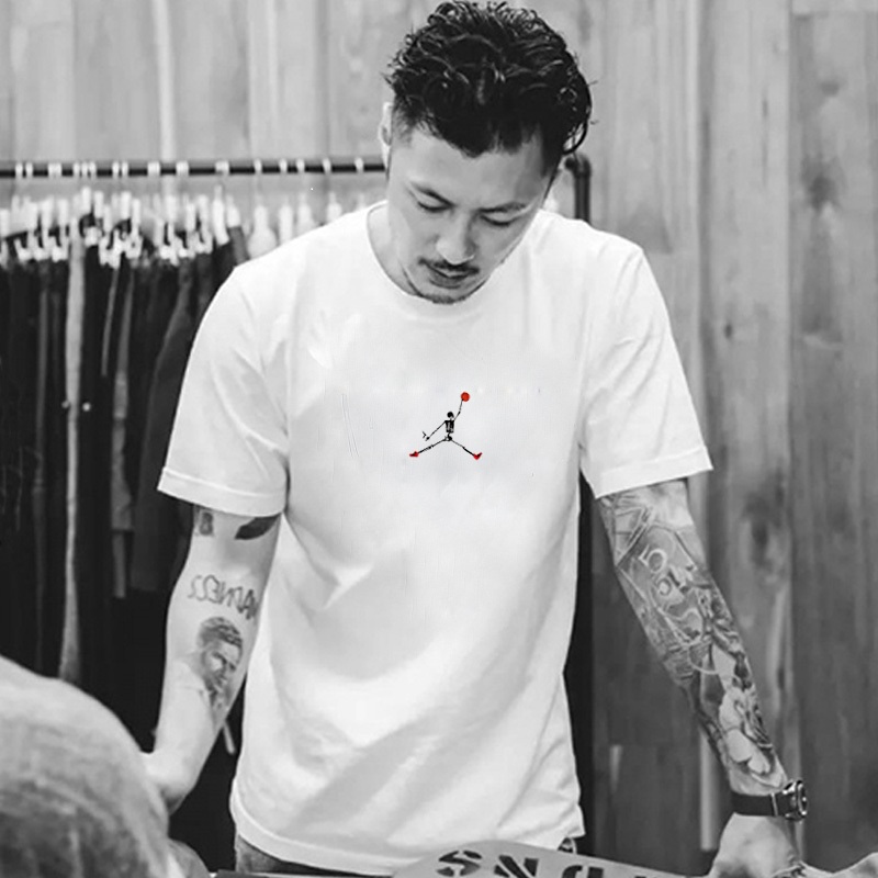 余文乐2022港风夏季T恤男士圆领纯棉宽松短袖休闲沙滩半袖夏装