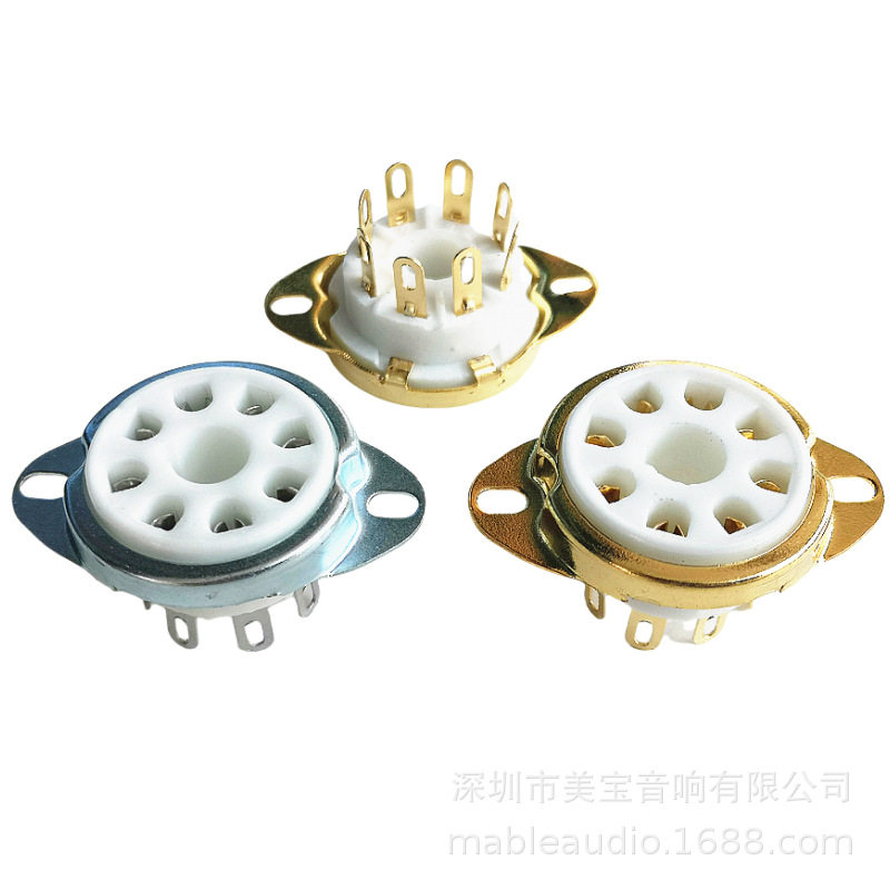 全新管座 陶瓷金脚GZC8-Y-3-G KT88/6550/EL346P6P 6V6 6N8P 6SN7