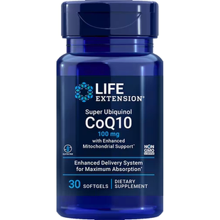 现货Life Extension还原型辅酶Q10 100mg泛醇CoQ10富里酸30粒