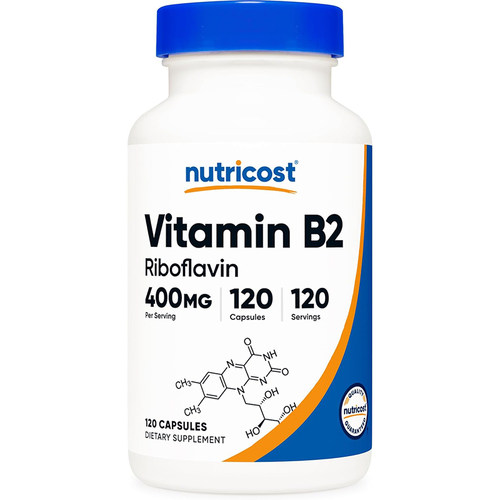 现货美国Nutricost Vitamin B2维生素 B2核黄素400毫克120 粒胶囊