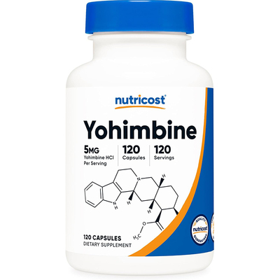 美国直邮Nutricost Yohimbine HCl 男女盐酸育亨宾胶囊5mg 120粒