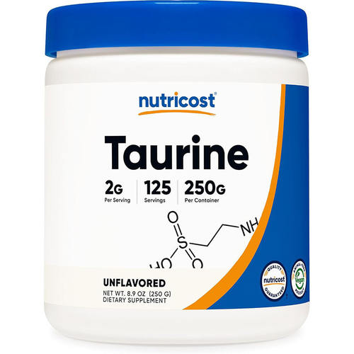 现货美国nutricost Taurine牛磺酸粉250克 原味保护心血管健康