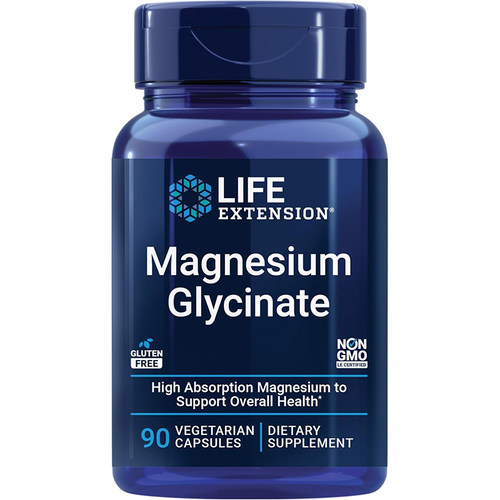 现货Life Extension Magnesium Glycinate甘氨酸镁胶囊105mg*90粒