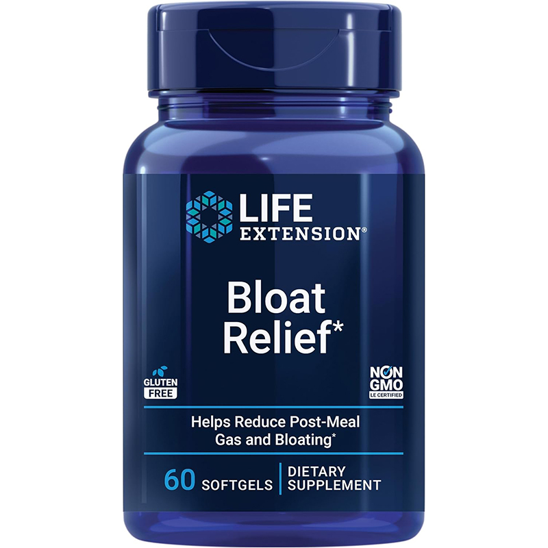 现货美国Life Extension Bloat Relief  腹胀缓解配方胶囊60粒