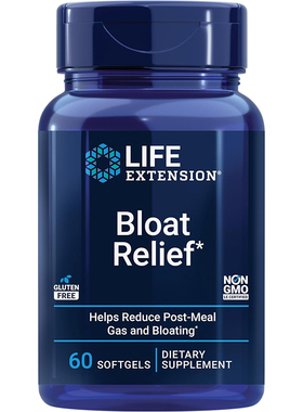 现货美国Life Extension Bloat Relief  腹胀缓解配方胶囊60粒