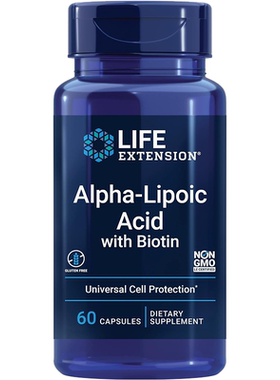 现货Life Extension Alpha-Lipoic Acid阿尔法硫辛酸含生物维生素