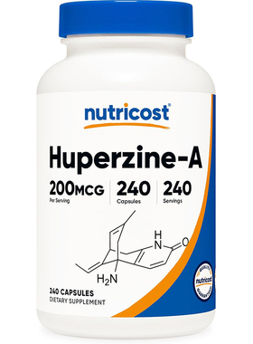 美国直邮nutricost Huperzine A石杉碱甲胶囊200mcg240粒记忆力