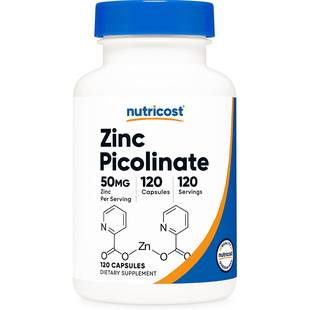 现货美国Nutricost Zinc Picolinate吡啶甲酸锌50 毫克120 粒胶囊