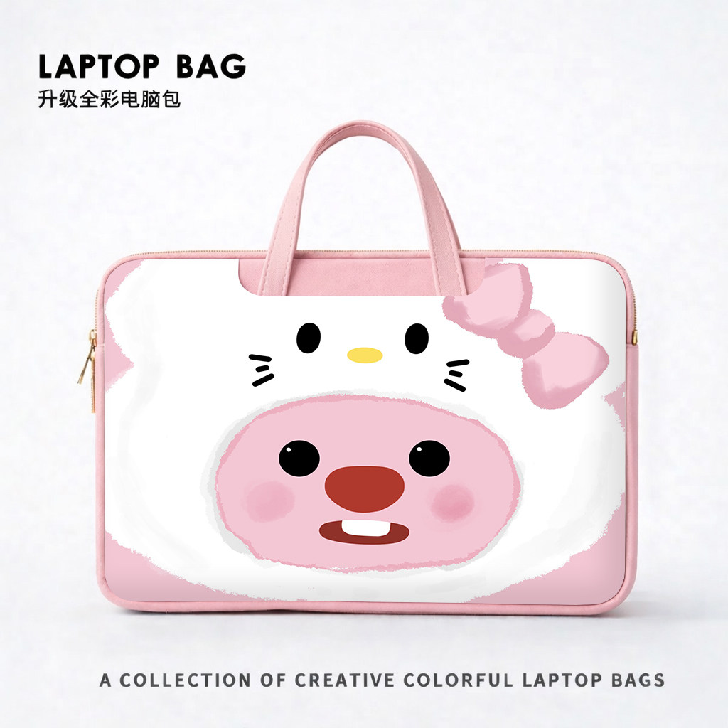 可爱loopy小海狸笔记本电脑包适用华为matebook苹果macbookair14寸小新13.3保护套11寸小米15.6寸平板收纳包
