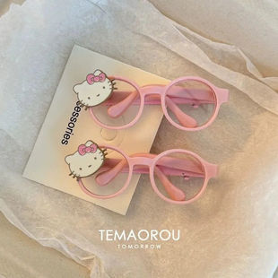 儿童眼睛发夹少女感小猫甜美可爱高级感边夹红眼镜发卡头饰 新款