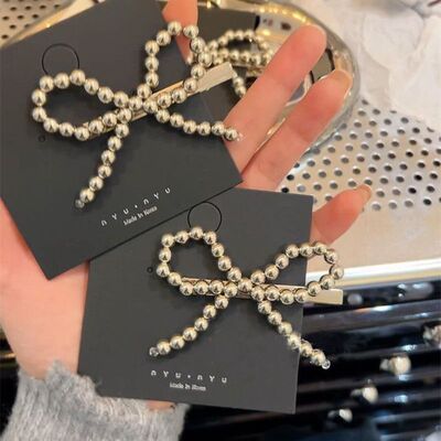 边夹其他日韩韩国珍珠结马尾发饰