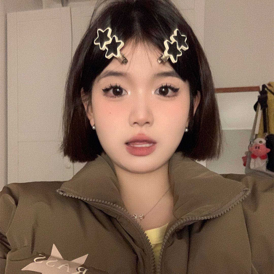 其它甜美黑白黑白星发夹五