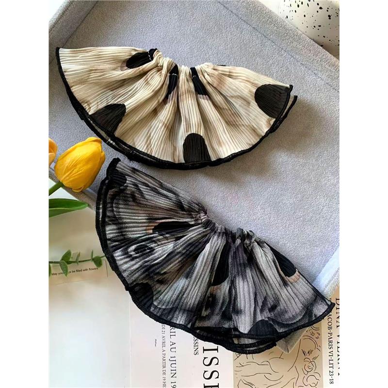 新款墨韵波点大肠发圈百搭