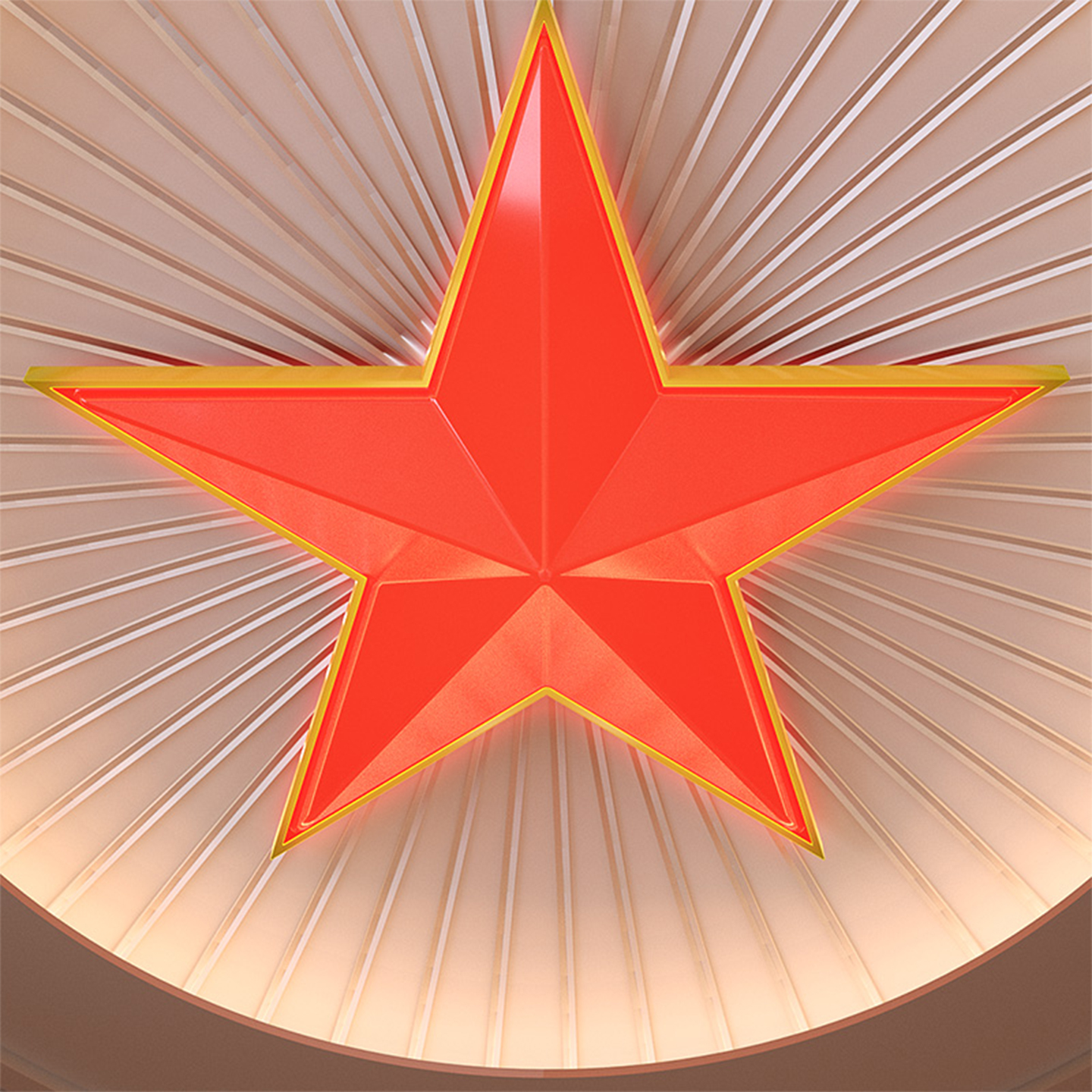 三维立体发光五角星吸顶灯