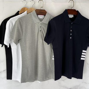 剪裁 2025SS夏季 修身 珠地棉纯棉材质 透气舒适 侧边四条白杠polo