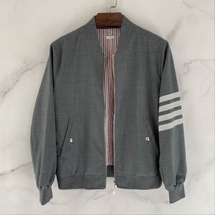 定制色织羊毛 四杠羊毛系列拉链棒球服 铜氨丝内衬 秋冬 2025新款