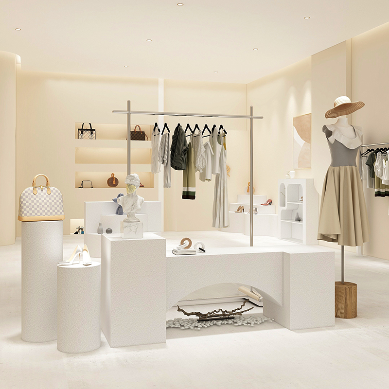 服装店陈列道具橱窗白色展示台流水台鞋架包包饰品展示架装饰软装在类目 商业/办公家具, 服装店家具, 展示地台/底座中 - 来自Buy2taobao.com提供专业的淘宝代购服务
