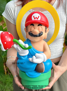 佛love u 超级马里奥如来佛祖水管工潮玩偶雕像GK手办摆件礼物男