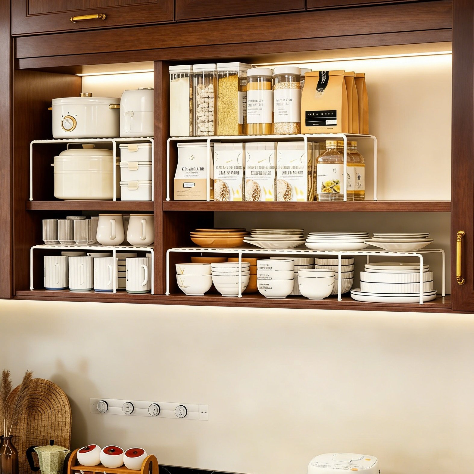 厨房多功能伸缩置物橱柜分层隔板架家用碗碟厨具收纳架锅架调料架,厨房/烹饪用具,厨房置物架/置物柜/角架,淘宝优惠券,粉丝福利购,淘宝优惠卷