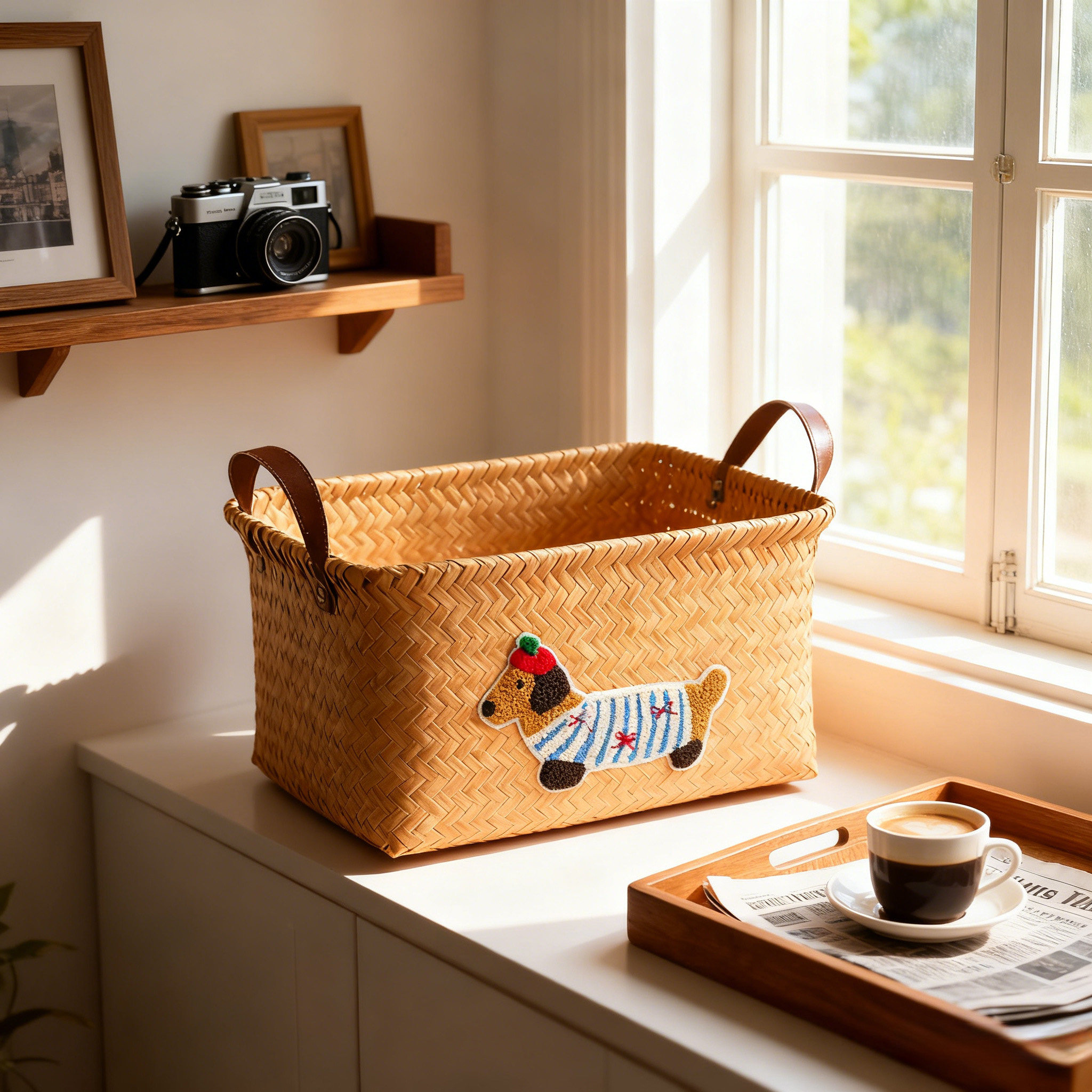 日式仿藤编织收纳筐橱柜台面杂物收纳篮脏衣篮桌面零食玩具储物箱,收纳整理,橱柜收纳筐,淘宝优惠券,粉丝福利购,淘宝优惠卷