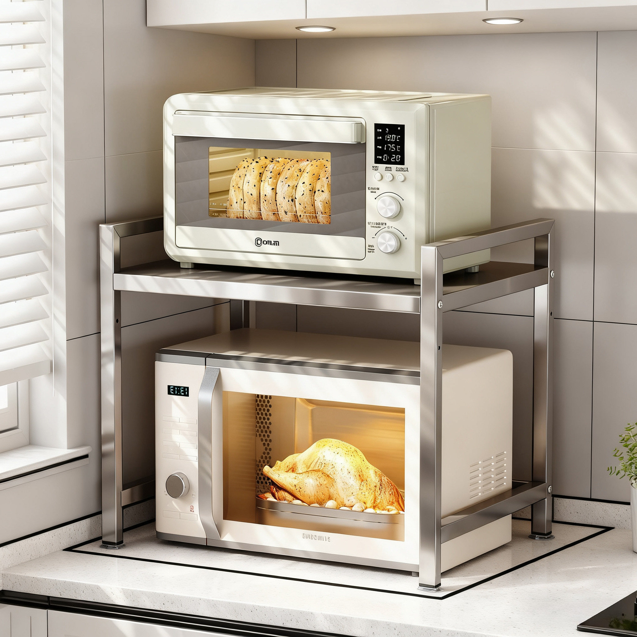 微波炉置物架厨房多功能台面烤箱架子单层家用电饭煲专用收纳支架,厨房/烹饪用具,厨房置物架/置物柜/角架,淘宝优惠券,粉丝福利购,淘宝优惠卷