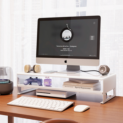 显示器增高架电脑屏幕抬高支架笔记本底座桌面收纳架办公桌置物架