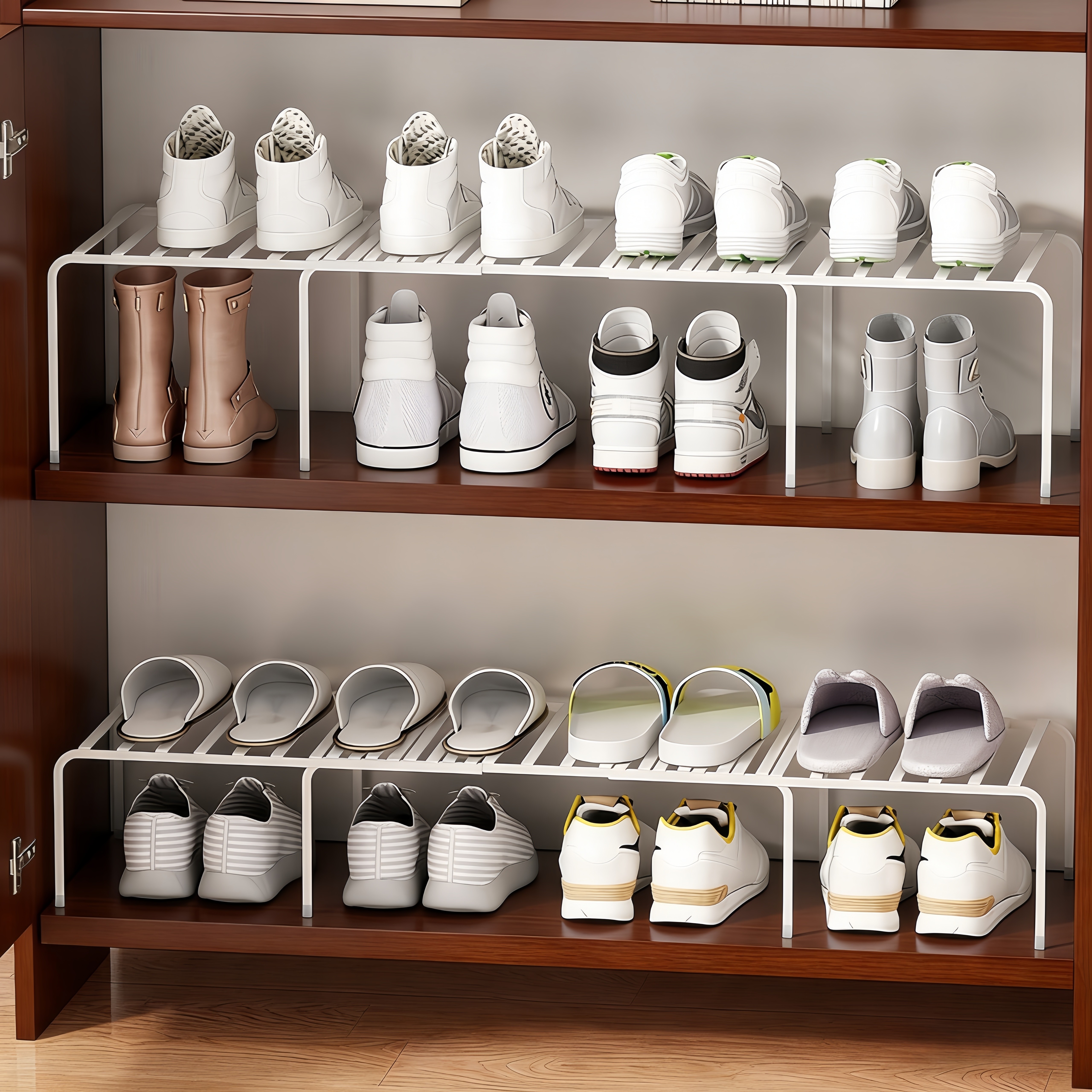 鞋柜收纳架鞋子收纳神器橱柜内分层鞋架分隔层省空间可伸缩置物架,收纳整理,鞋子收纳架,淘宝优惠券,粉丝福利购,淘宝优惠卷