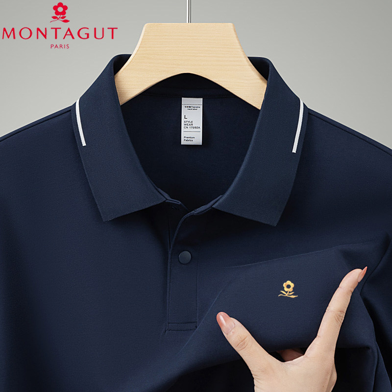 梦特娇短袖T恤翻领POLO衫男士商务休闲2026夏季新款高端纯棉上衣
