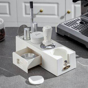 Bincoo意式咖啡工具全套布粉器压粉锤底座套装手柄支架器具收纳台