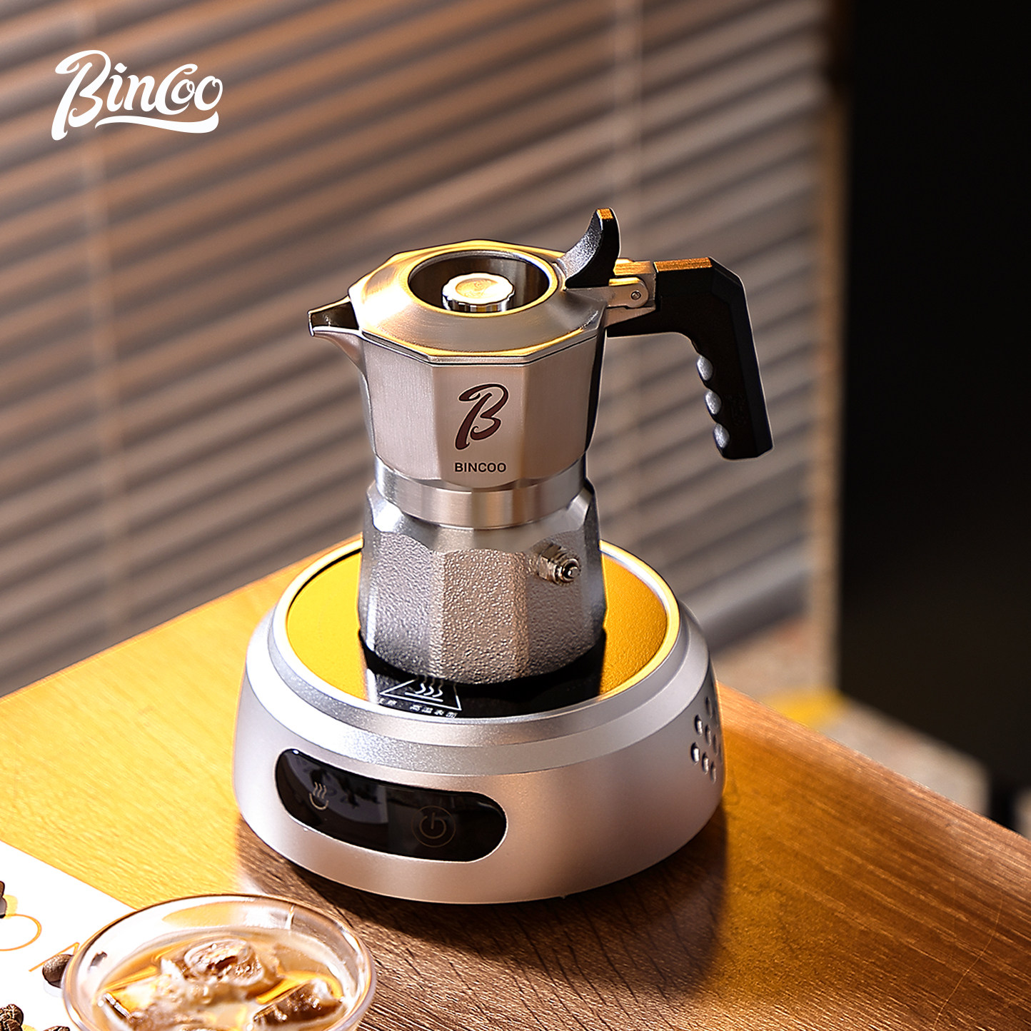 Bincoo三阀摩卡壶意式咖啡壶家用小型电陶炉浓缩咖啡机磨豆机套装,餐饮具,摩卡壶,淘宝优惠券,粉丝福利购,淘宝优惠卷