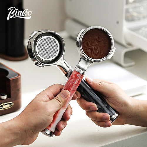 Bincoo意式咖啡机无底手柄双耳三耳51/58mm改装萃取把手粉碗配件