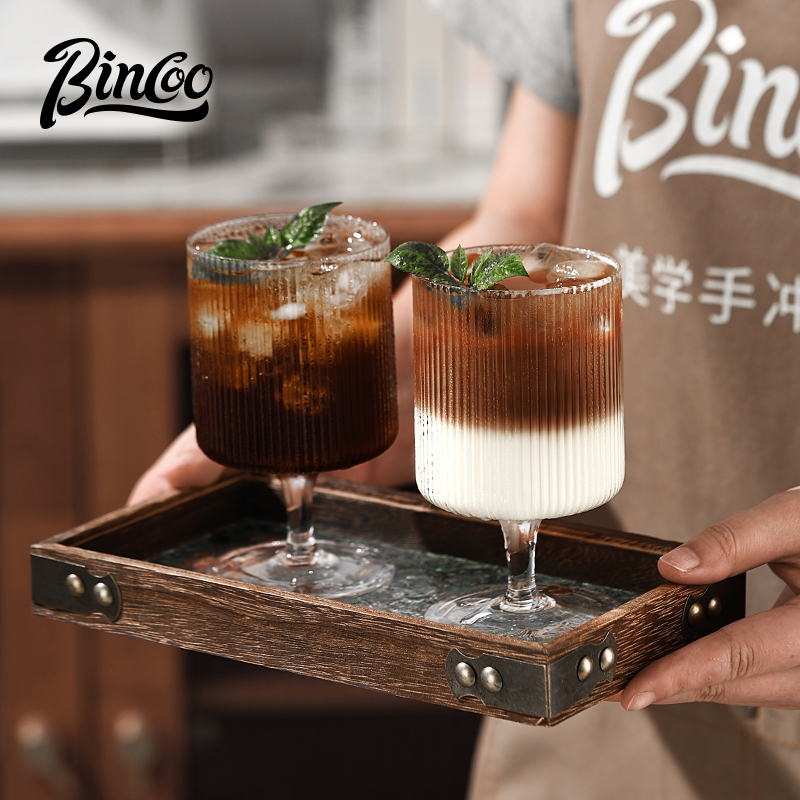 Bincoo咖啡特调饮品杯文艺复兴Dirty高脚玻璃拿铁冰美式个性杯子
