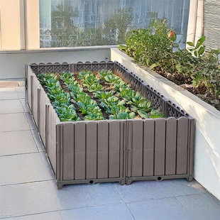 新款 阳台蔬菜种植箱加厚种菜盆特大楼顶种菜盆屋顶花盆种菜箱户外