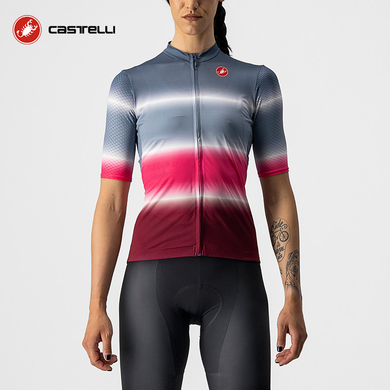 蝎子castelli女夏骑行服短袖上衣冰感速干透气职业版型4522060