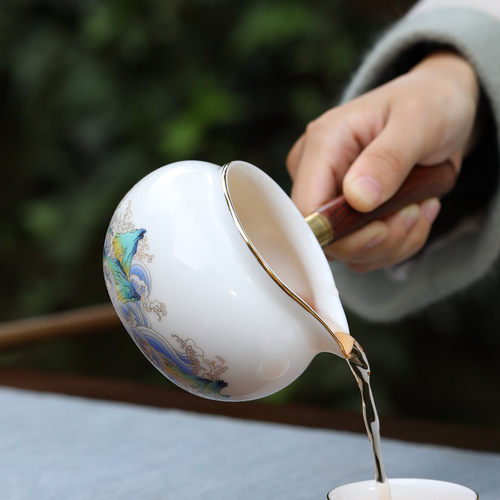 瓷如心公道杯茶具配件