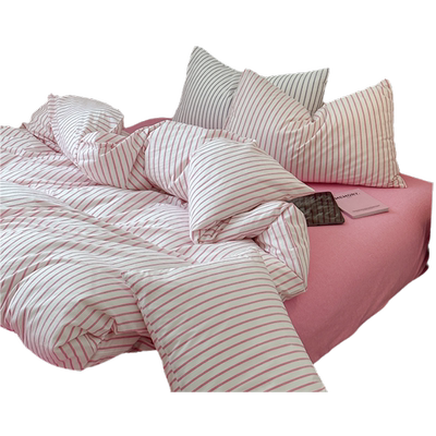 保暖纯棉条纹四件套ins风