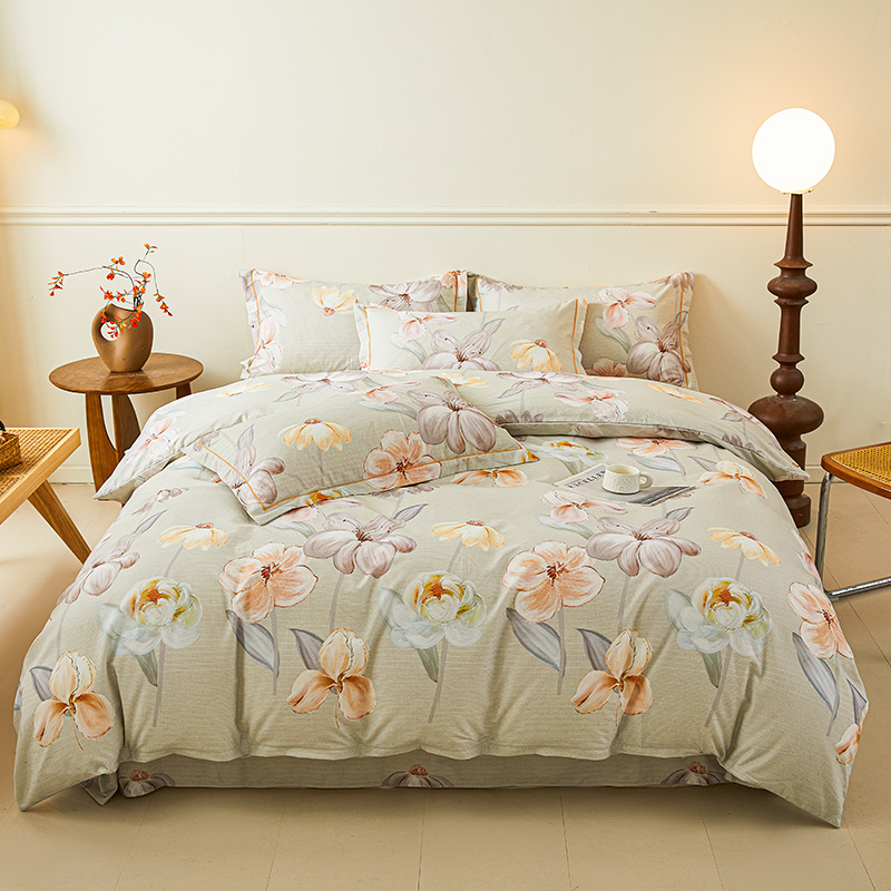 纯棉印花磨毛四件套美国king248被套床单queen床笠款澳洲秋冬加厚