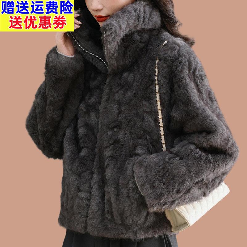 短款高级灰皮草外套女年轻款水貂绒毛毛大衣海宁皮毛一体2025新款