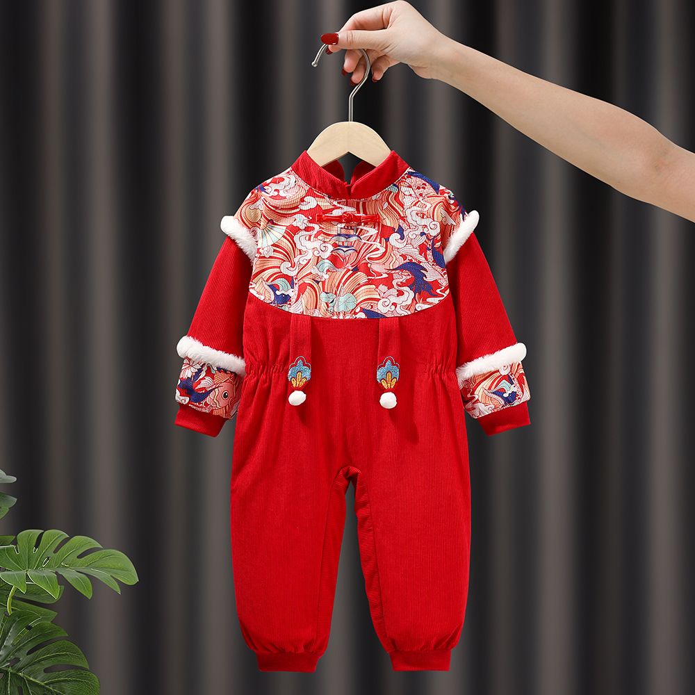 国风系列 连体式拉链款可开档防脏罩衣