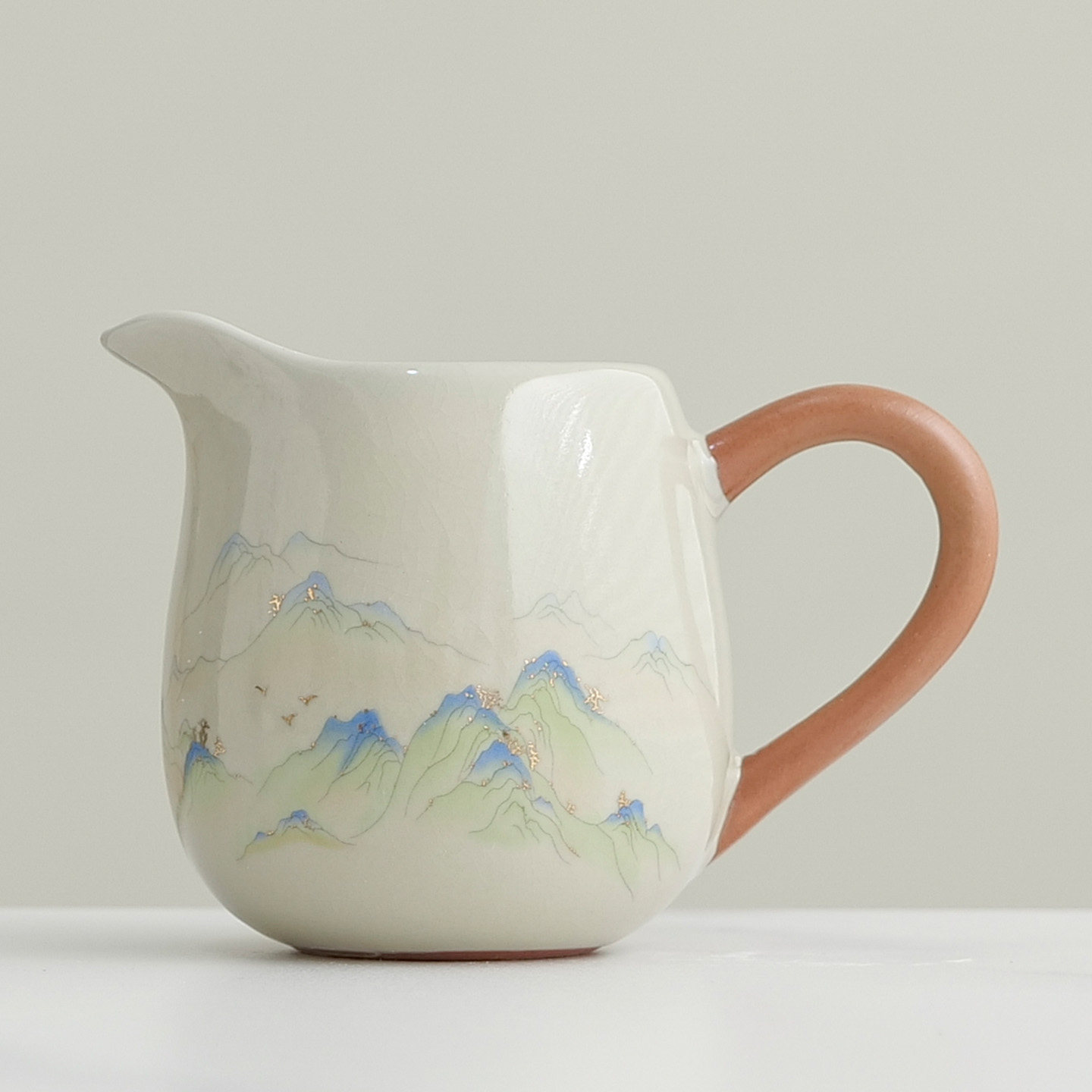 米黄汝窑陶瓷公道杯家用匀茶图片