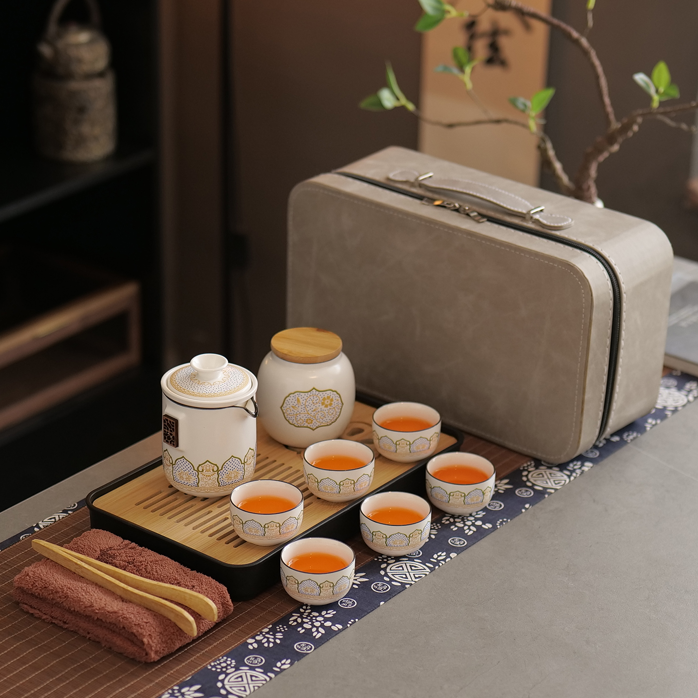 陶瓷瓷便携式车载户外旅行茶具