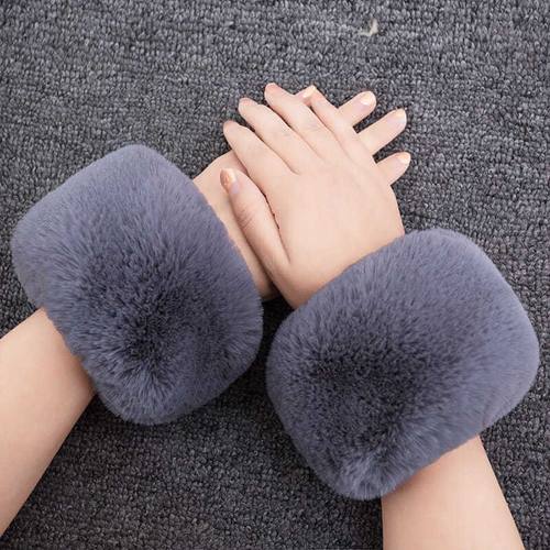 袖子毛毛圈冬季毛绒手圈毛呢大衣羽绒服大袖套假袖口保暖护手腕子