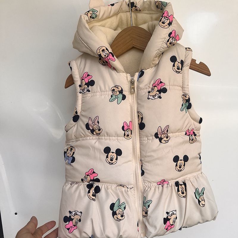 女童春秋羽绒棉马甲外穿背心宝宝外套女孩可爱坎肩马夹小童马甲