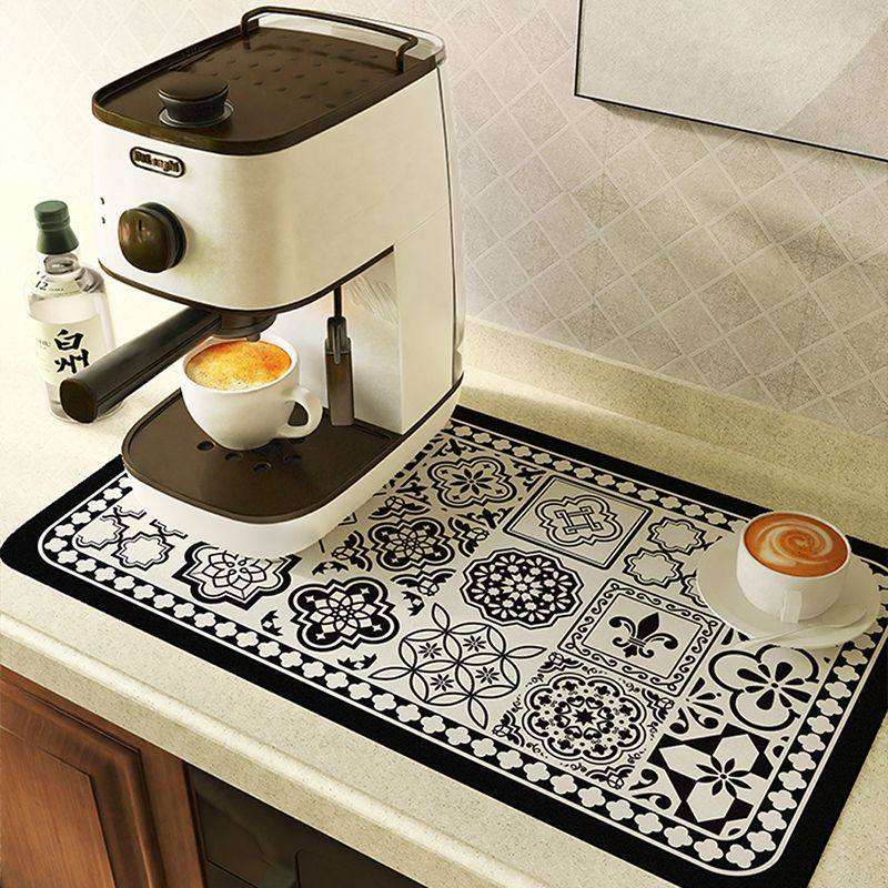 饮水机防水垫厨房沥台面咖啡机垫子简约花砖桌面垫吸防滑保护垫可