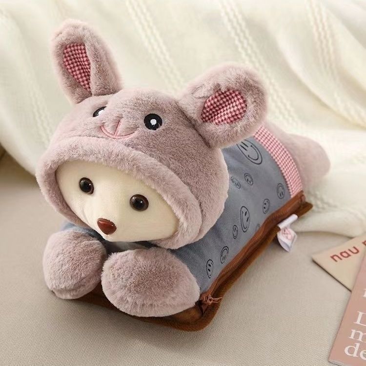 毛绒热水袋暖手宝布套外套单卖捂手套子双插手暖手暖脚冬季保暖