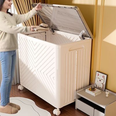 翻盖收纳箱家用大容量衣物被子储物箱整理箱玩具娃娃可折叠储物柜
