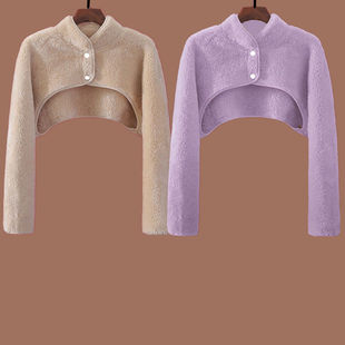 月子期间护肩秋冬季 坎肩女珊瑚绒喂奶披肩玩手机 睡觉肩颈保暖长袖