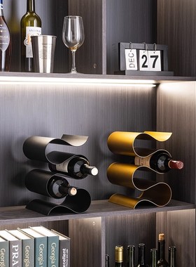红酒架摆件轻奢高档简约现代客厅酒瓶展示架子家用大气酒柜装饰品