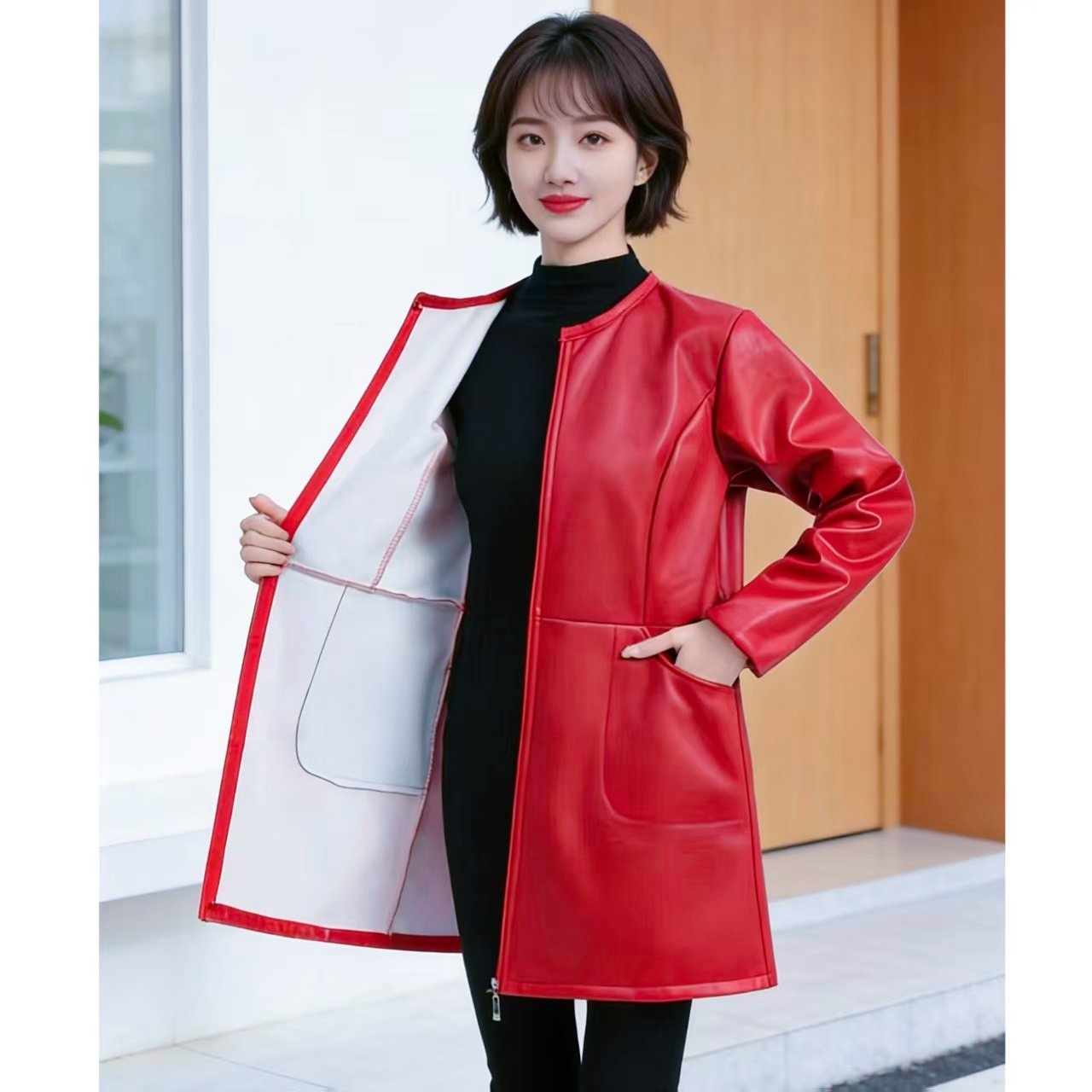 冬季成人皮罩衣防水防油家用厨房围裙修身外套长袖护衣保暖工作服,家庭/个人清洁工具,围裙,淘宝优惠券,粉丝福利购,淘宝优惠卷