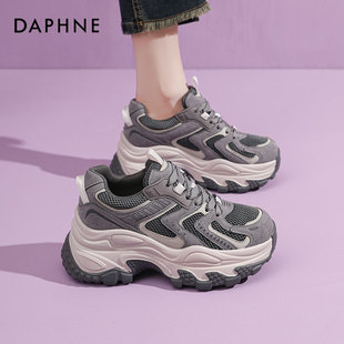 达芙妮厚底网面透气老爹鞋女款2026新款春季增高女鞋运动休闲鞋子